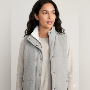 Coastal Boho Striped Vest Sherpa Lined Gray Western Cabin Core